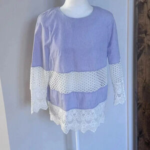 FRENCH CONNECTION Kyra Cotton Lace Crochet Tunic size 4 (xs)